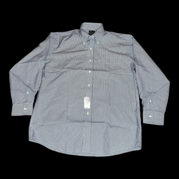 JOS A BANK Other - NWT Jos A Bank Mens Dress Shirt Stripe 16-33 Long Sleeve 80s Ply Pinpoint Cotton
